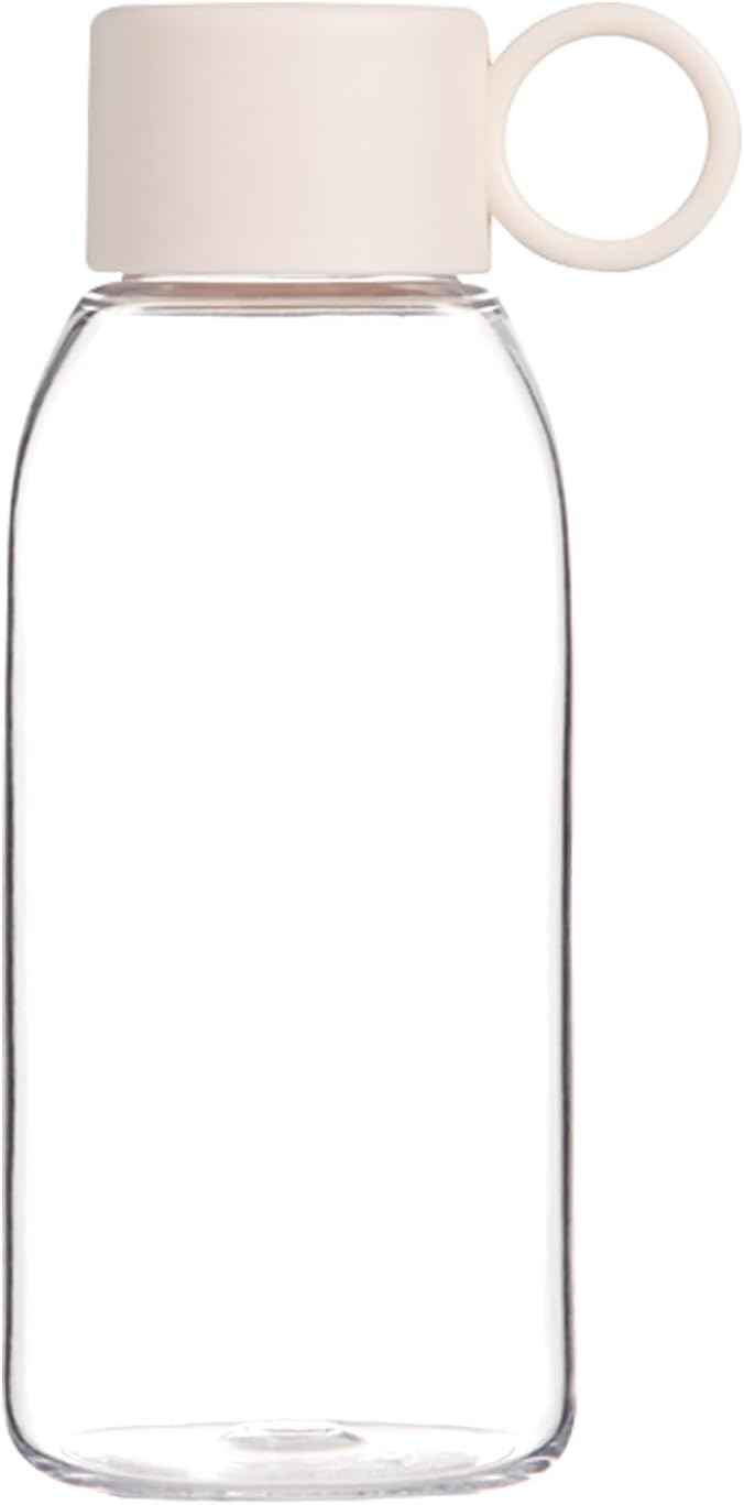 emoi 15oz Kids Water Bottle, Clear Reusable Leak Proof BPA-Free Water Bottles for Boys Girls Men Women Ideal Size for School Travel Hiking Gym Office Ideal for Daily Hydration/White