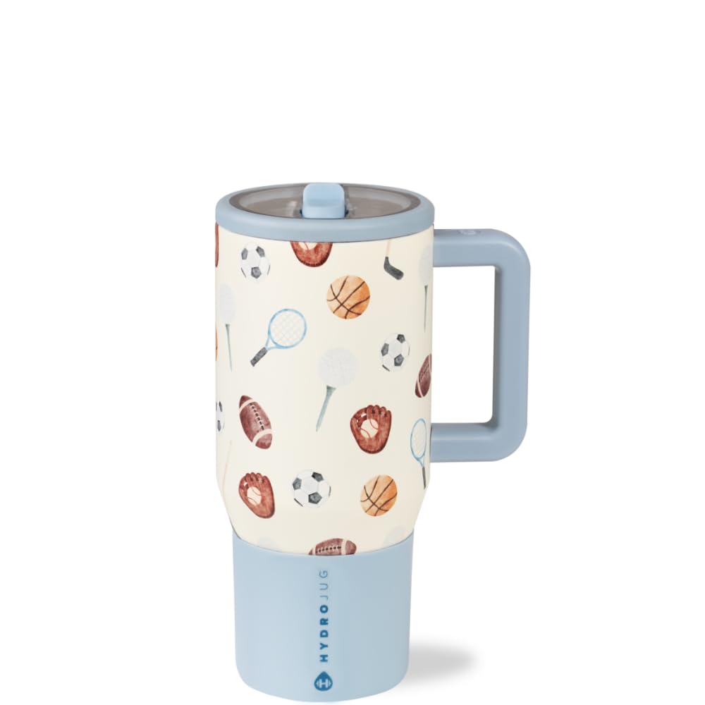 HydroJug Kids - 20 oz Insulated Kids Water Bottle with Flip Straw & Handle | Leak-Proof & Durable | Perfect for School, Sports, Lunch, Travel & Camp, Light Blue