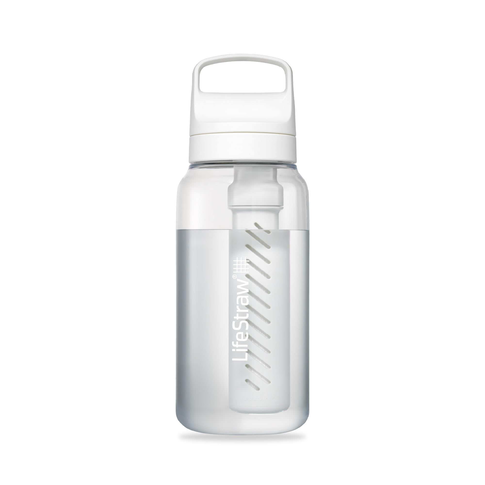 LifeStraw Go Series – BPA-Free Water Filter Bottle for Travel and Everyday Use, Removes Bacteria, Parasites and Microplastics, Improves Taste, 1L 2-Pack Icelandic Blue and Aegean Sea