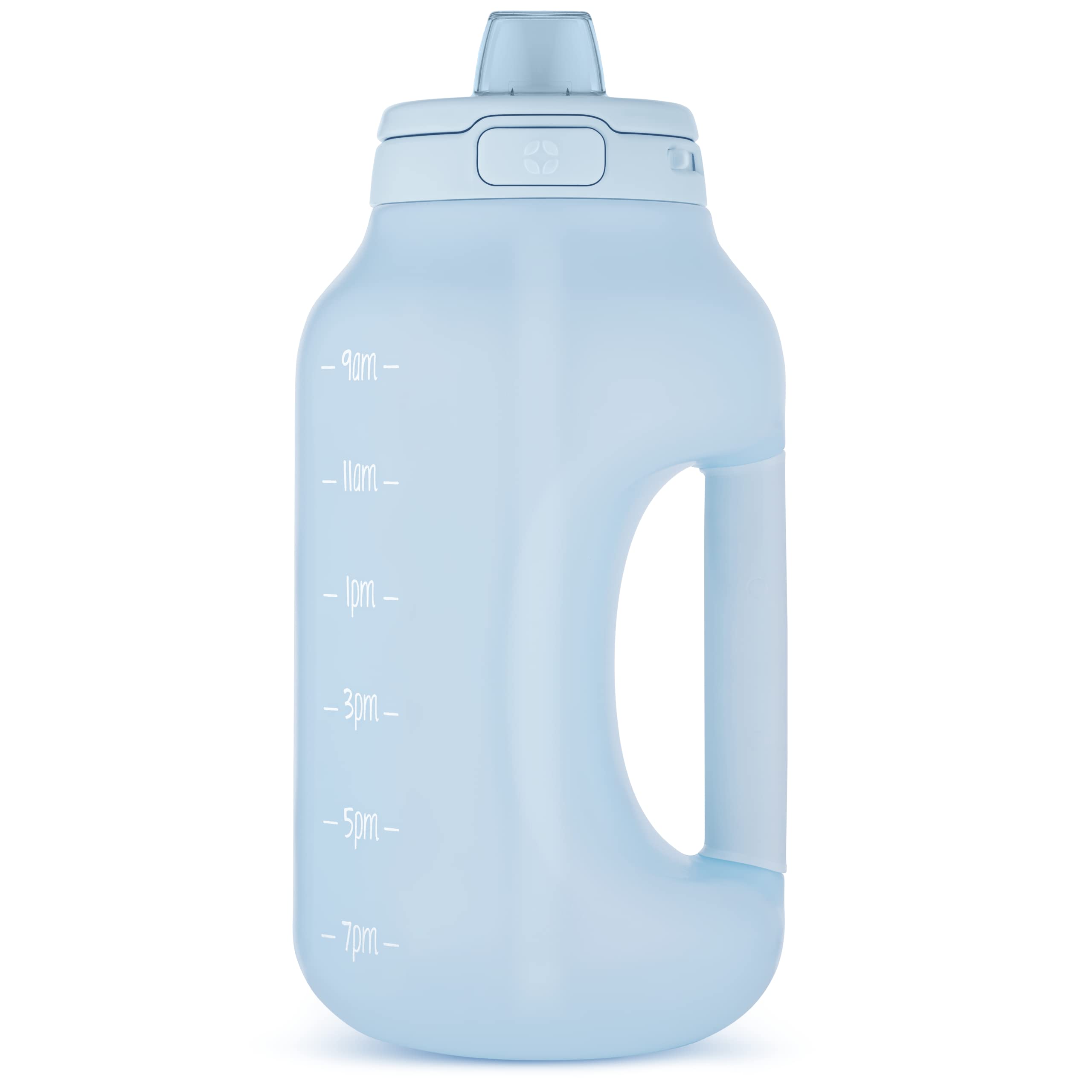Ello Hydra 64oz Half Gallon Water Jug with Handle and Motivational Time Markers for All Day Hydration, Plastic Reusable Water Bottle with Straw and Locking, Leak Proof Lid, BPA Free