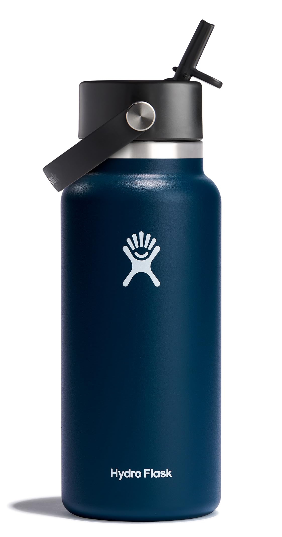 Hydro Flask Water Bottle - Insulated Stainless Steel - Wide Straw Lid, Non Spill, Leakproof in 40 Oz Indigo Blue