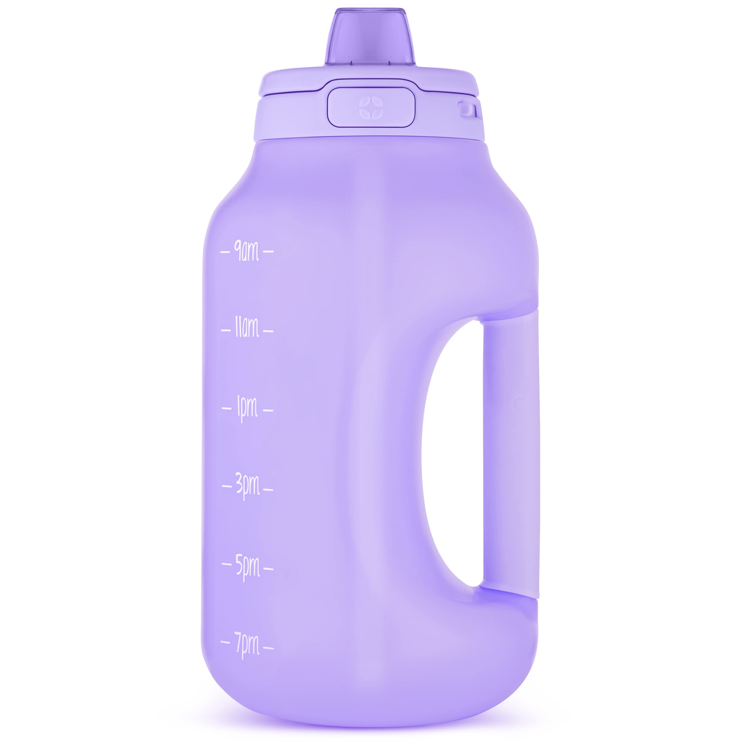 Ello Hydra 64oz Half Gallon Water Jug with Handle and Motivational Time Markers for All Day Hydration, Plastic Reusable Water Bottle with Straw and Locking, Leak Proof Lid, BPA Free