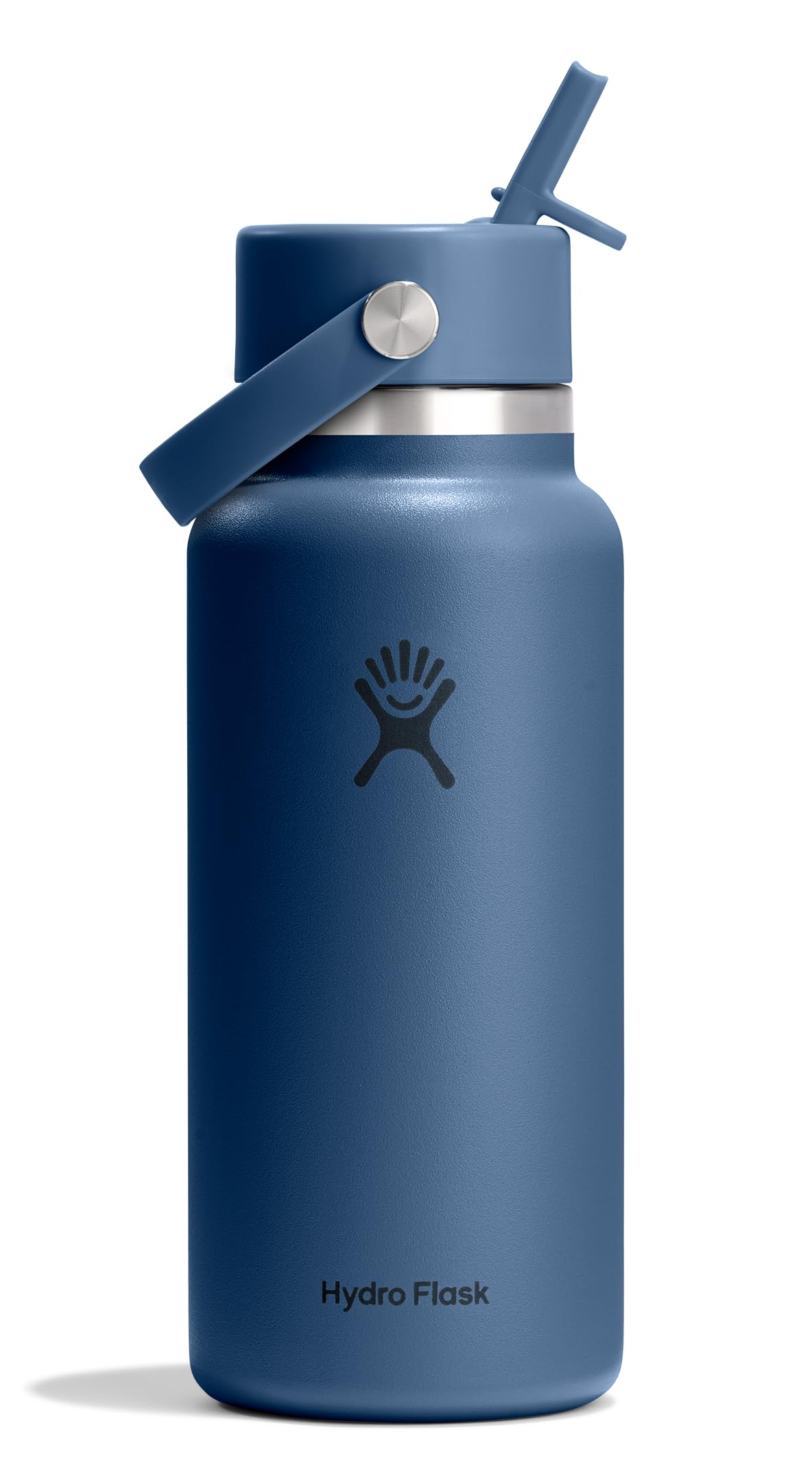 Hydro Flask Water Bottle - Insulated Stainless Steel - Wide Straw Lid, Non Spill, Leakproof in 40 Oz Indigo Blue
