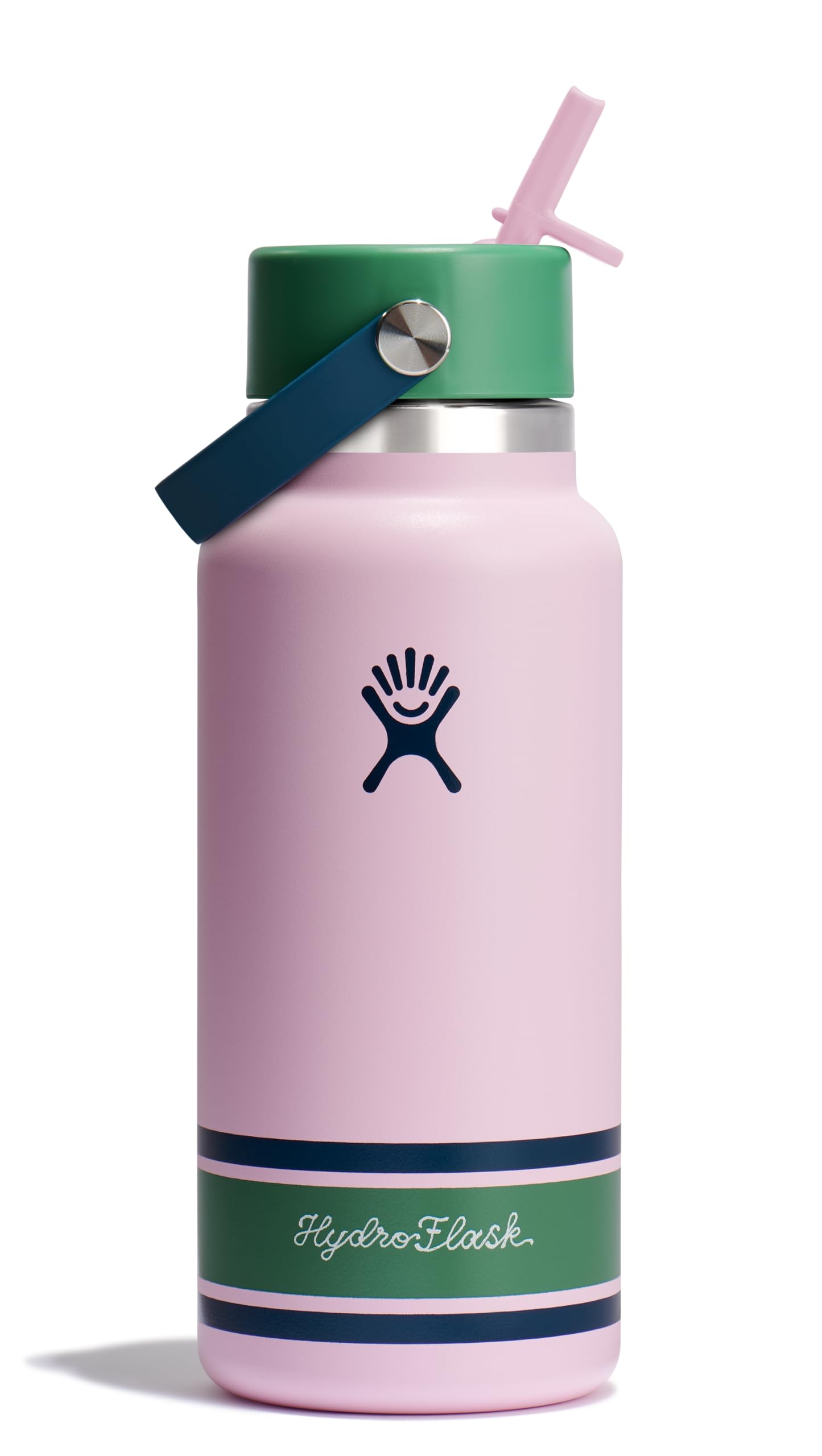 Hydro Flask Water Bottle - Insulated Stainless Steel - Wide Straw Lid, Non Spill, Leakproof in 40 Oz Indigo Blue