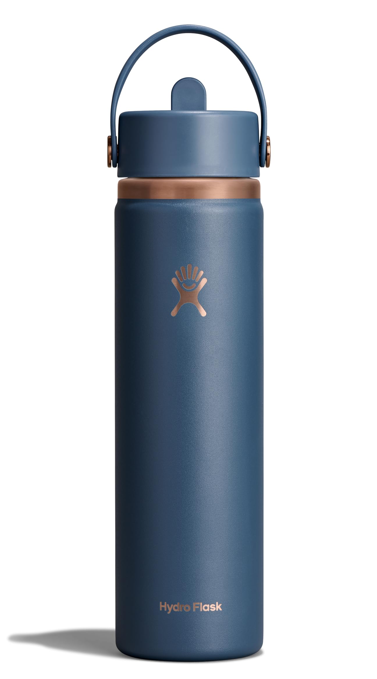 Hydro Flask Water Bottle - Insulated Stainless Steel - Wide Straw Lid, Non Spill, Leakproof in 40 Oz Indigo Blue