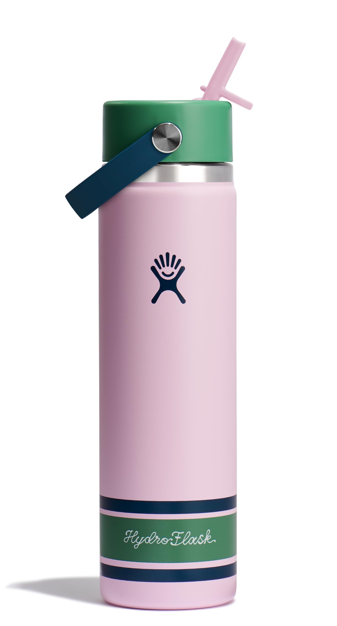 Hydro Flask Water Bottle - Insulated Stainless Steel - Wide Straw Lid, Non Spill, Leakproof in 40 Oz Indigo Blue