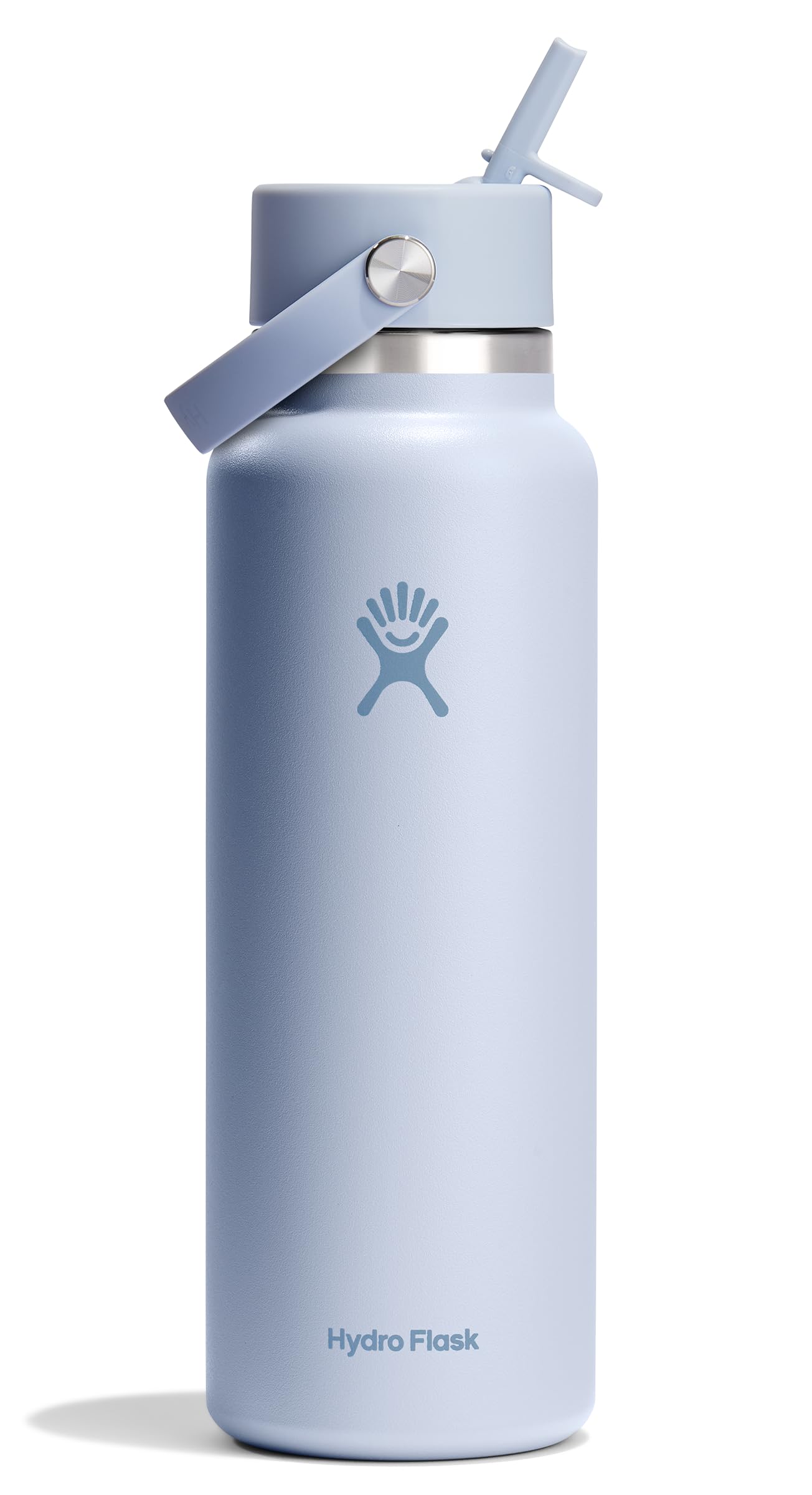 Hydro Flask Water Bottle - Insulated Stainless Steel - Wide Straw Lid, Non Spill, Leakproof in 40 Oz Indigo Blue