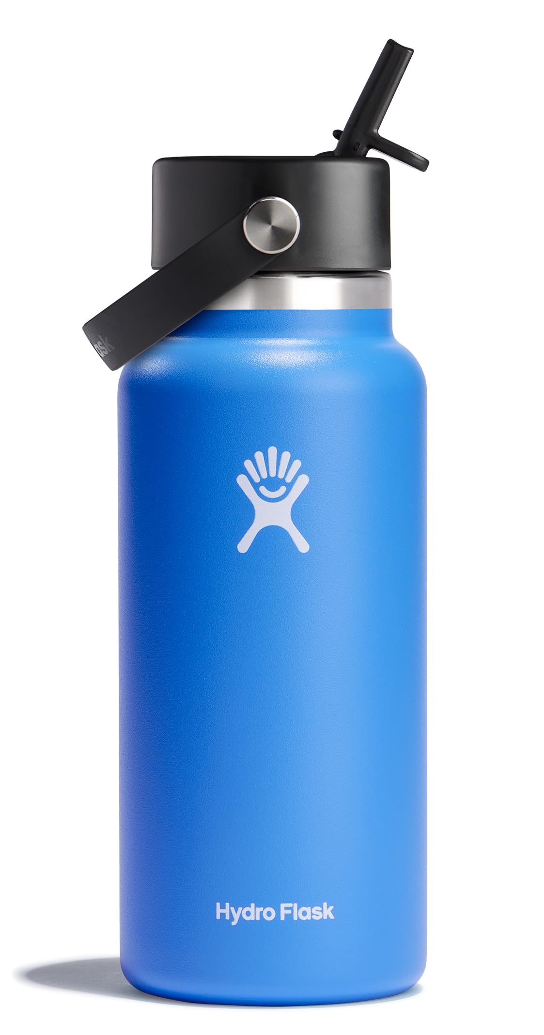 Hydro Flask Water Bottle - Insulated Stainless Steel - Wide Straw Lid, Non Spill, Leakproof in 40 Oz Indigo Blue
