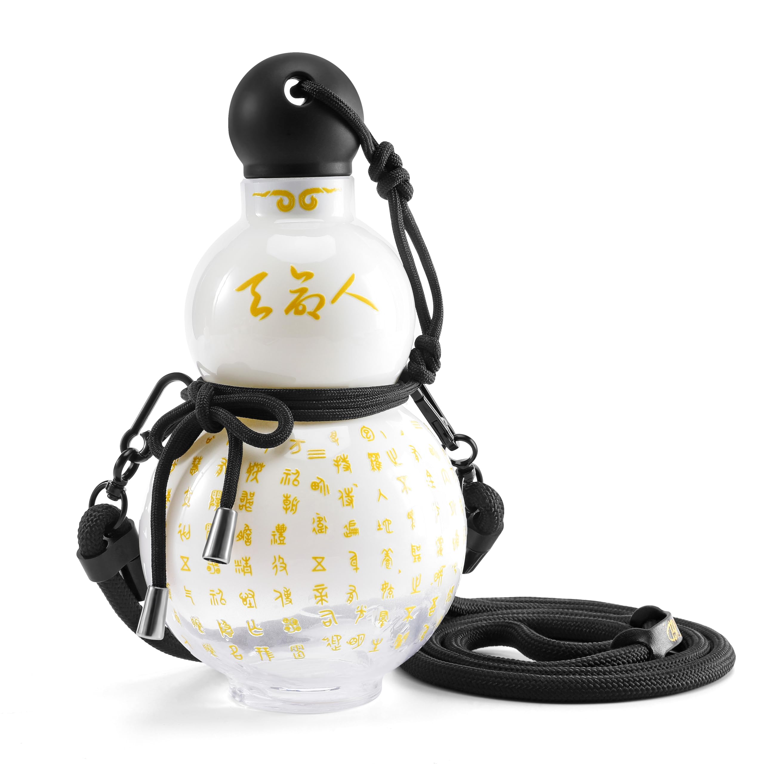 Gourd Water Bottle Tritan BPA-Free 210°F Heat Resistant - Leak-Proof Push-On Rubber Stopper, Stylish Gradient Colors with 2 Versatile Straps for Hanging - Durable