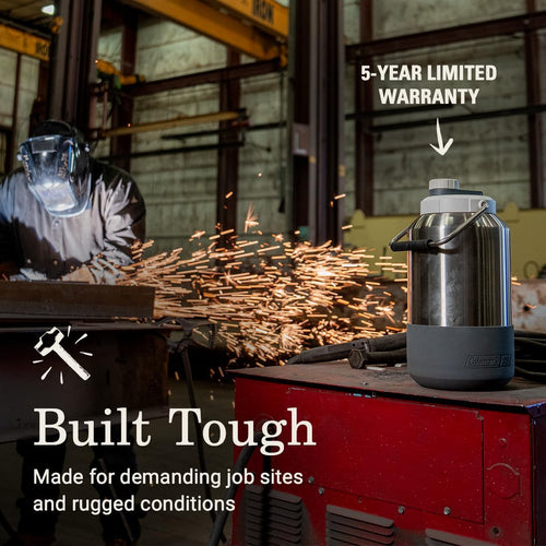 Coleman Pro Heavy-Duty Insulated Gallon Water Jug, Leakproof Portable Jug for Rugged Use, Durable Steel Water Bottle