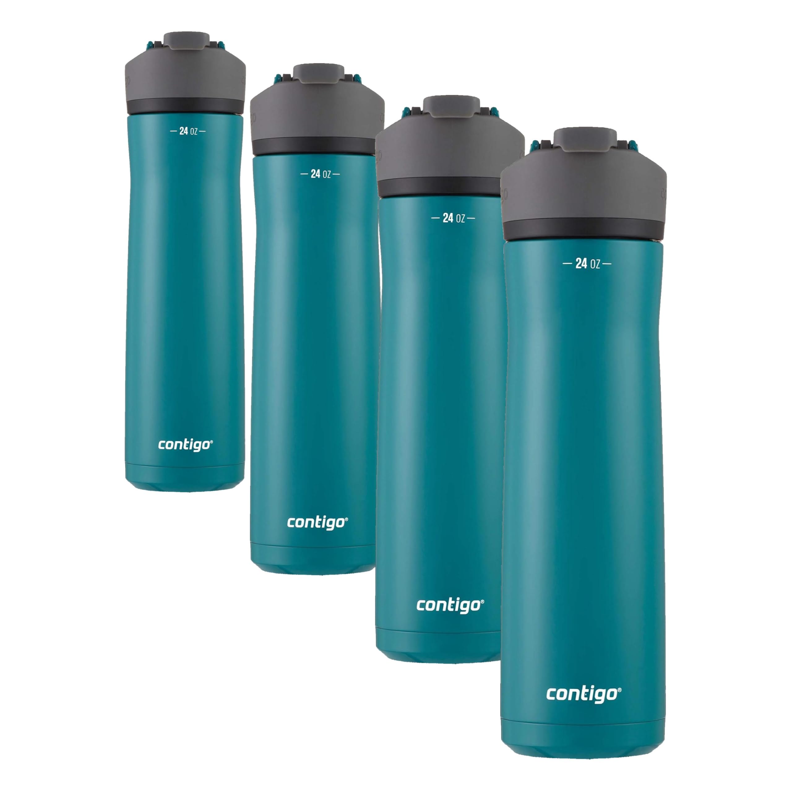 Contigo Cortland Chill 2.0 Stainless Steel Water Bottle with AUTOSEAL Lid 24 oz Juniper and Azalea 2-Pack