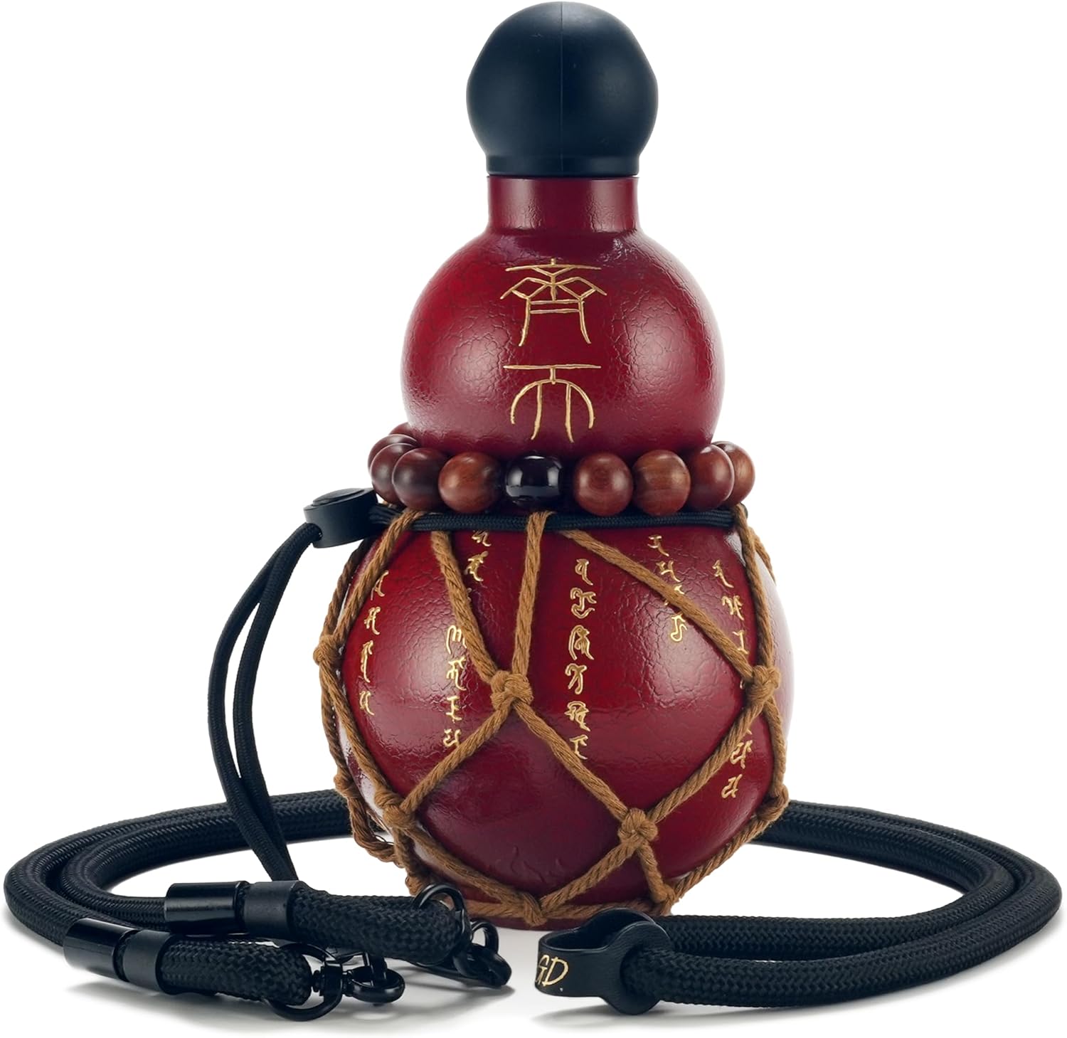 Gourd Water Bottle Tritan BPA-Free 210°F Heat Resistant - Leak-Proof Push-On Rubber Stopper, Stylish Gradient Colors with 2 Versatile Straps for Hanging - Durable