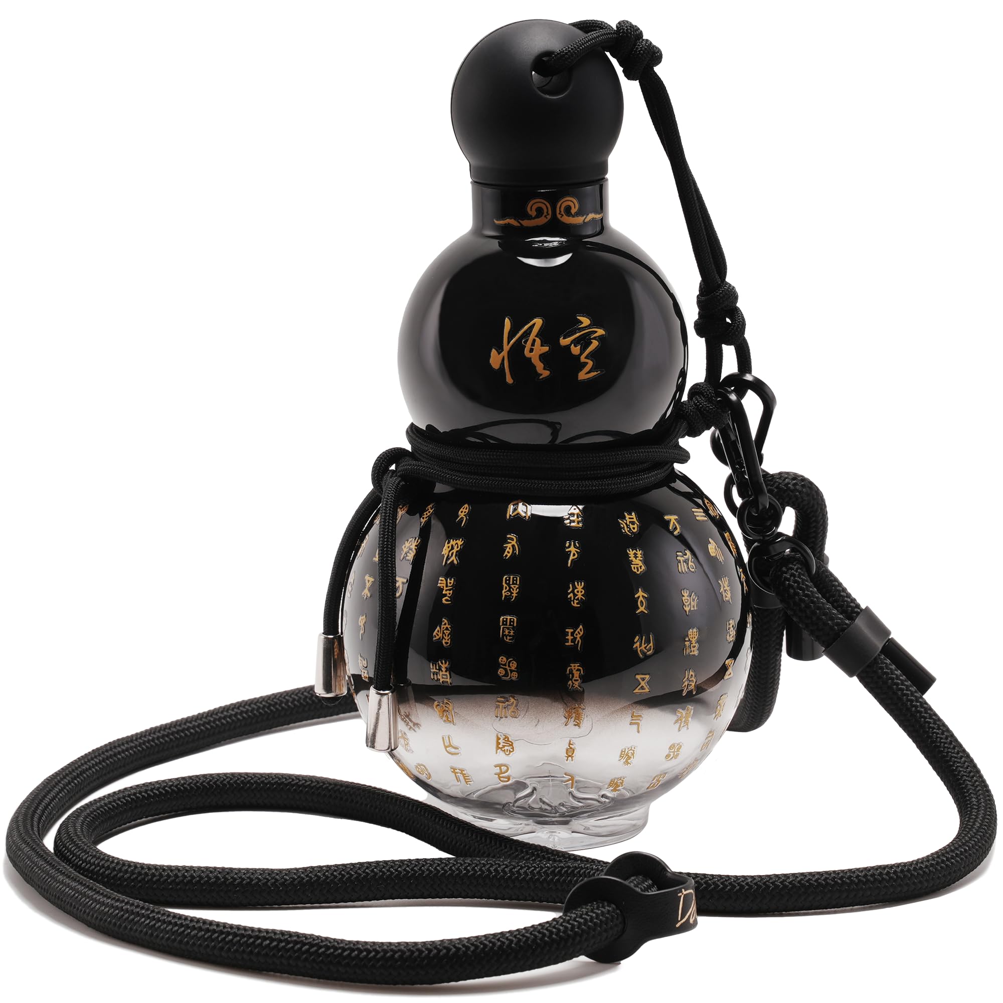 Gourd Water Bottle Tritan BPA-Free 210°F Heat Resistant - Leak-Proof Push-On Rubber Stopper, Stylish Gradient Colors with 2 Versatile Straps for Hanging - Durable