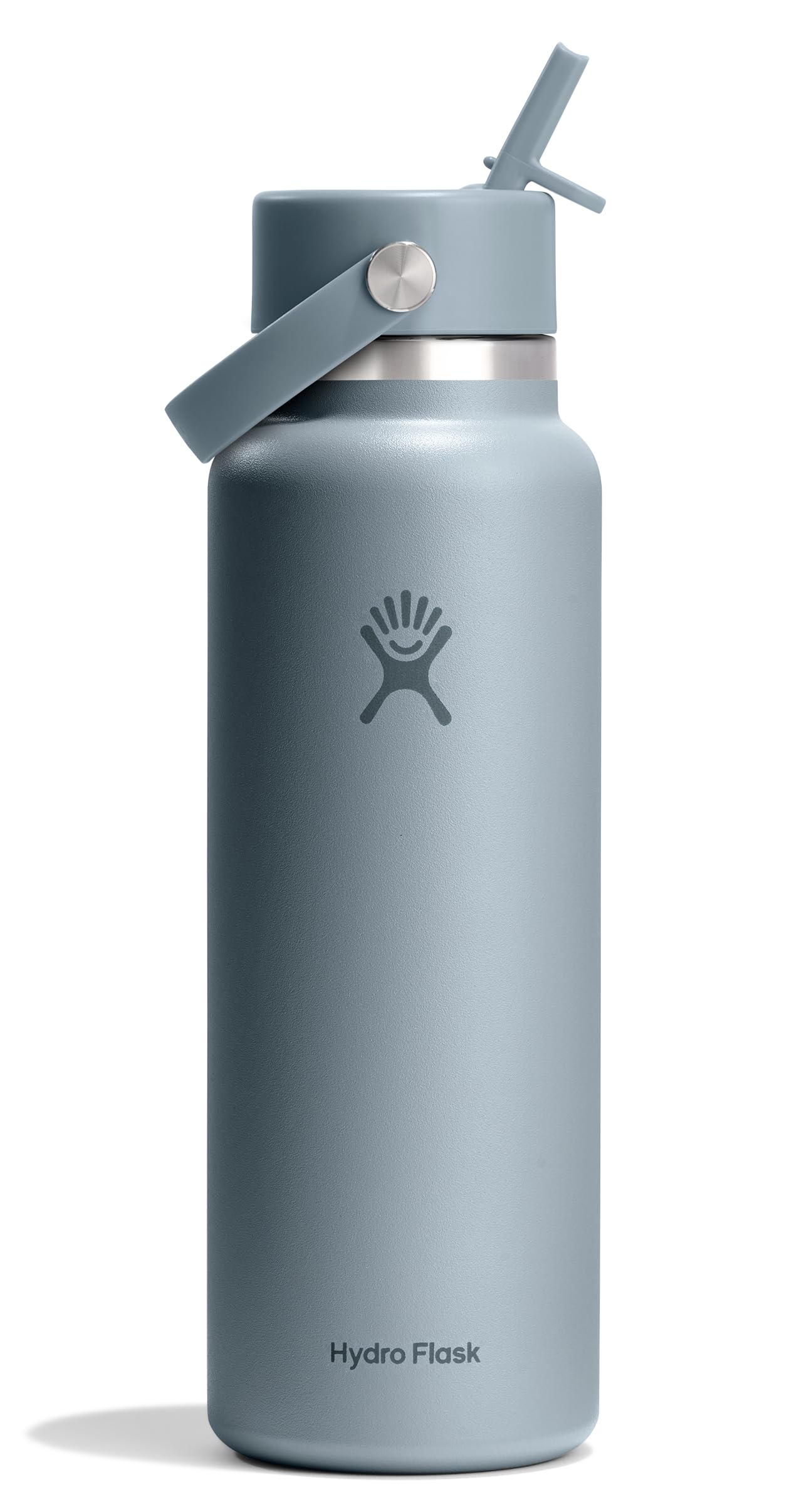 Hydro Flask Water Bottle - Insulated Stainless Steel - Wide Straw Lid, Non Spill, Leakproof in 40 Oz Indigo Blue