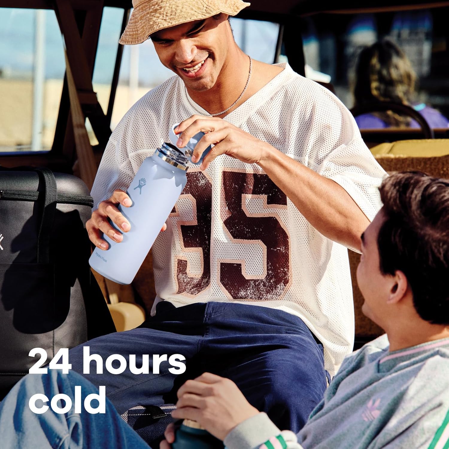 Hydro Flask Water Bottle - Insulated Stainless Steel - Wide Straw Lid, Non Spill, Leakproof in 40 Oz Indigo Blue